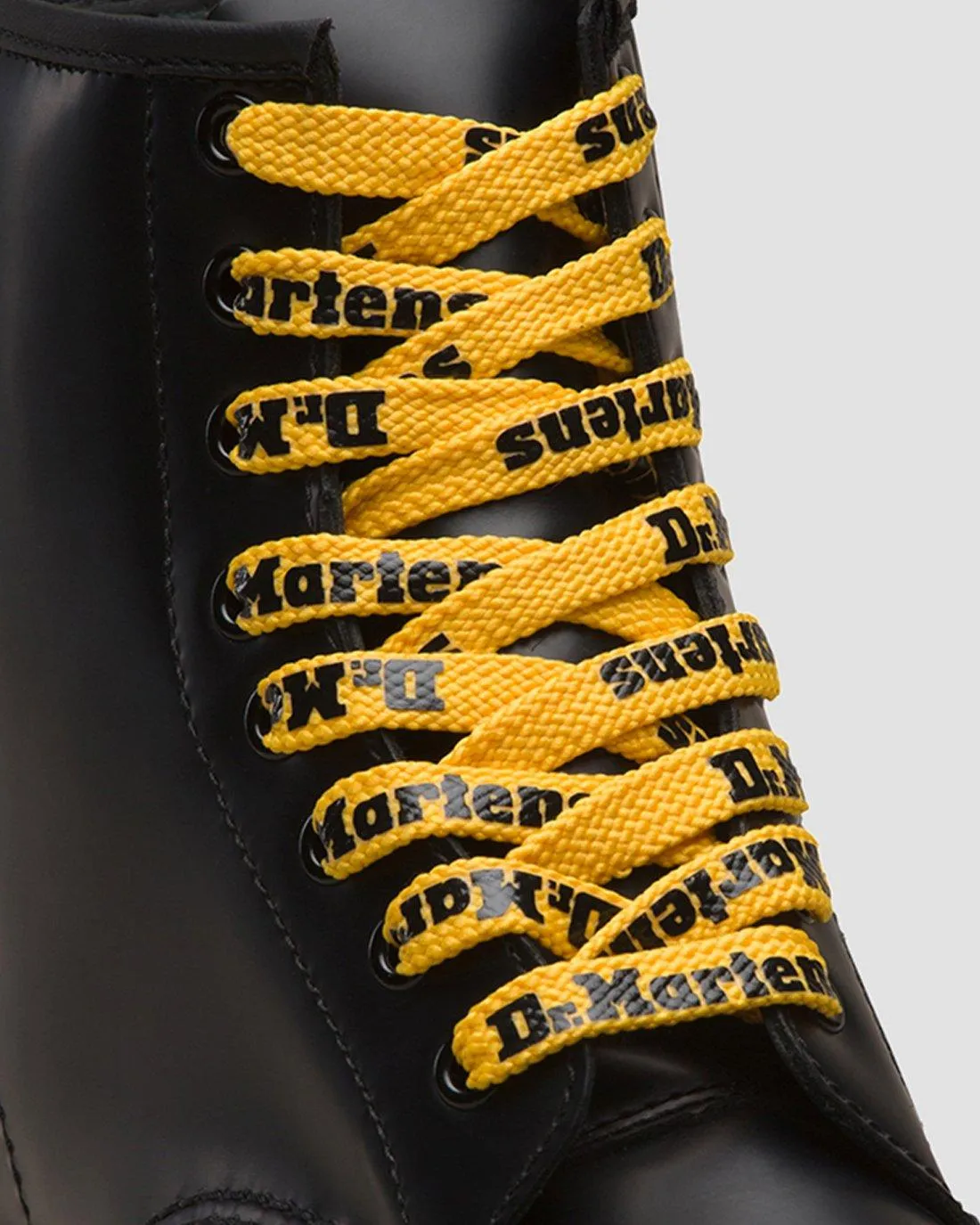 140cm Yellow/Black Logo Lace (8-10 eye shoe)