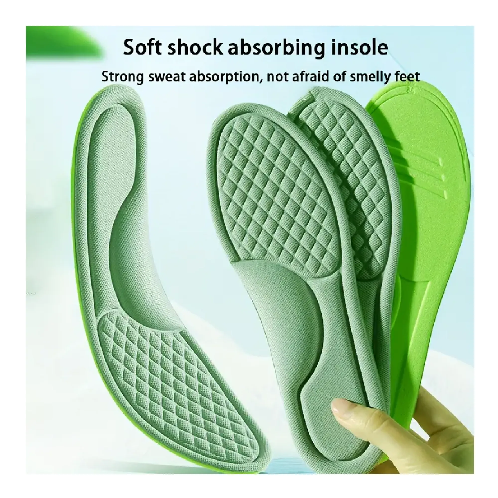 3pairs Free To Cut Sports & Fitness Insole, Anti-skid Comfortable Insole For Foot Fatigue Relief, Sweat Absorbing Insole, Breathable Odor Prevention Soft Sports Insole