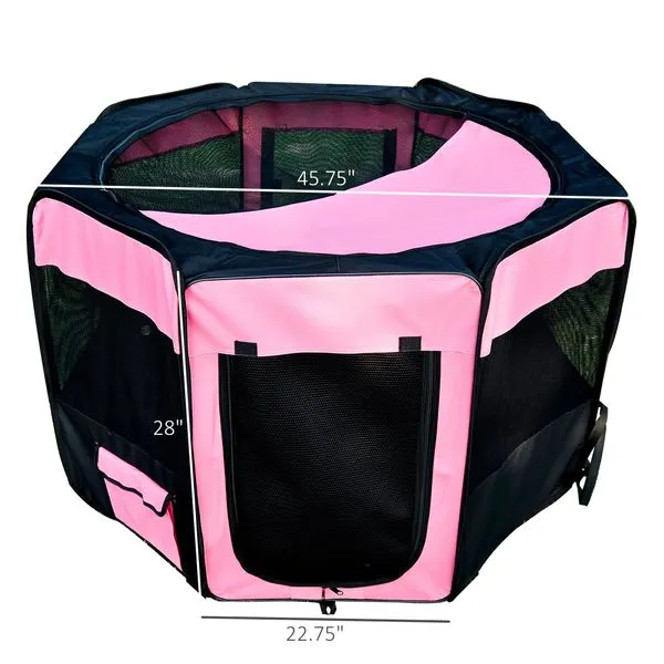 46-inch Portable Pet Playpen Soft Exercise Puppy Dog Pen