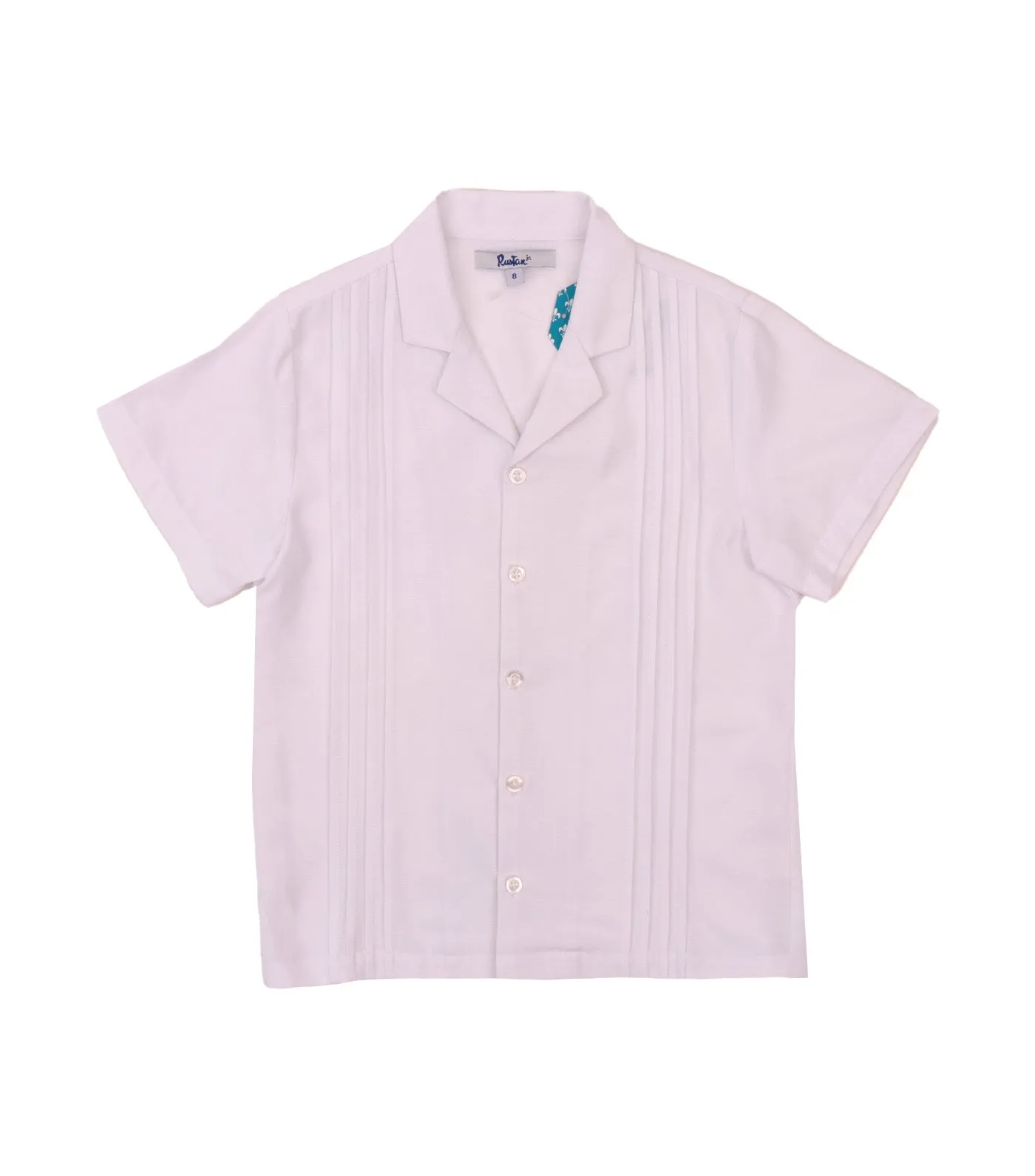 Abram Pleated Collared Shirt White