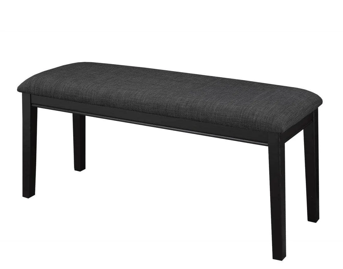 Accent Upholstered Dining Bench in Grey and Black