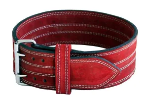 Ader Leather Power Lifting Weight Belt- 4" Red