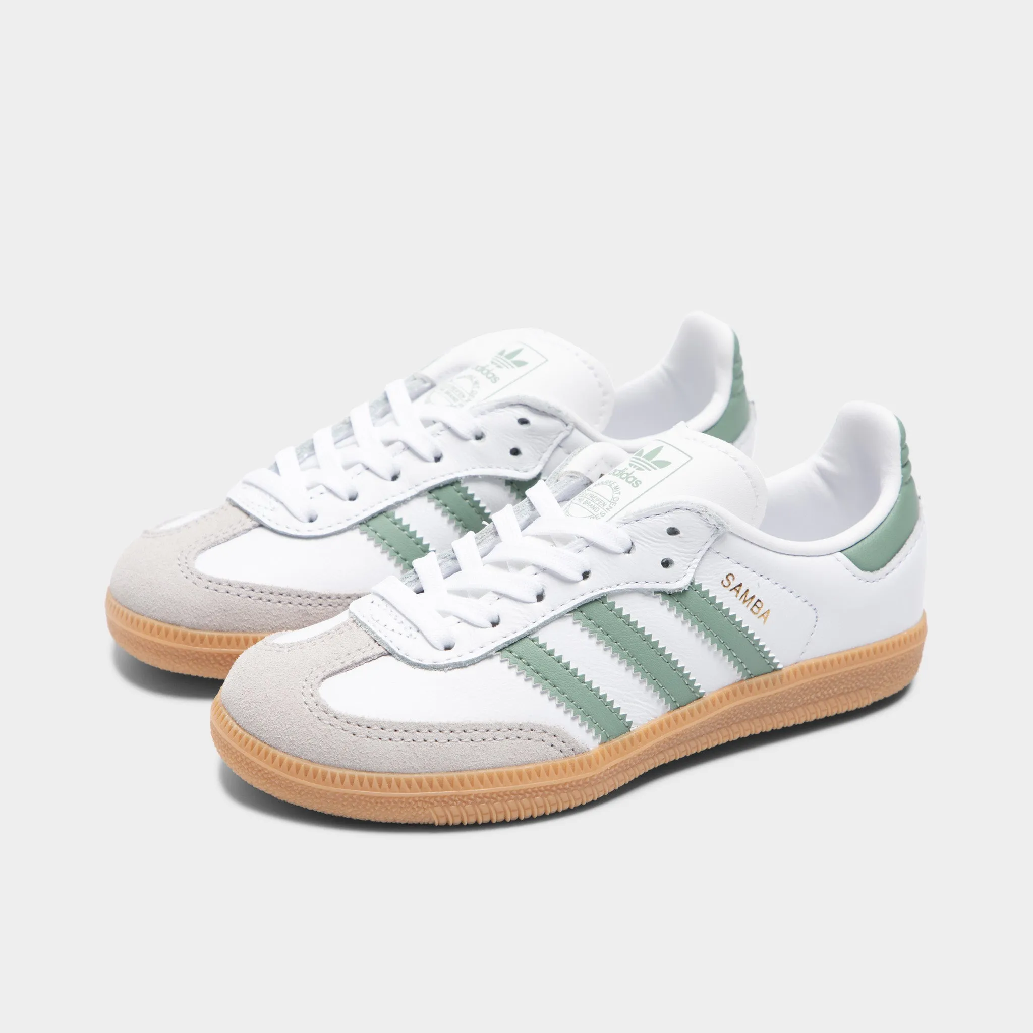 adidas Children's Samba OG Footwear White / Silver Green - Gum