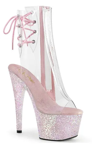 ADORE-1018C Clear & Opal Glitter Ankle Boots