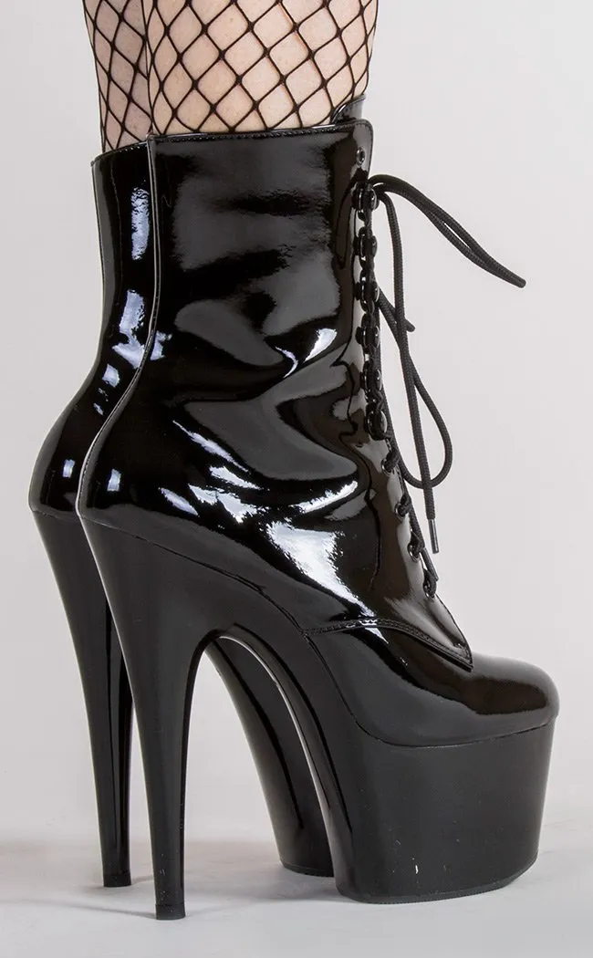 ADORE-1020 Black Patent Ankle Boots