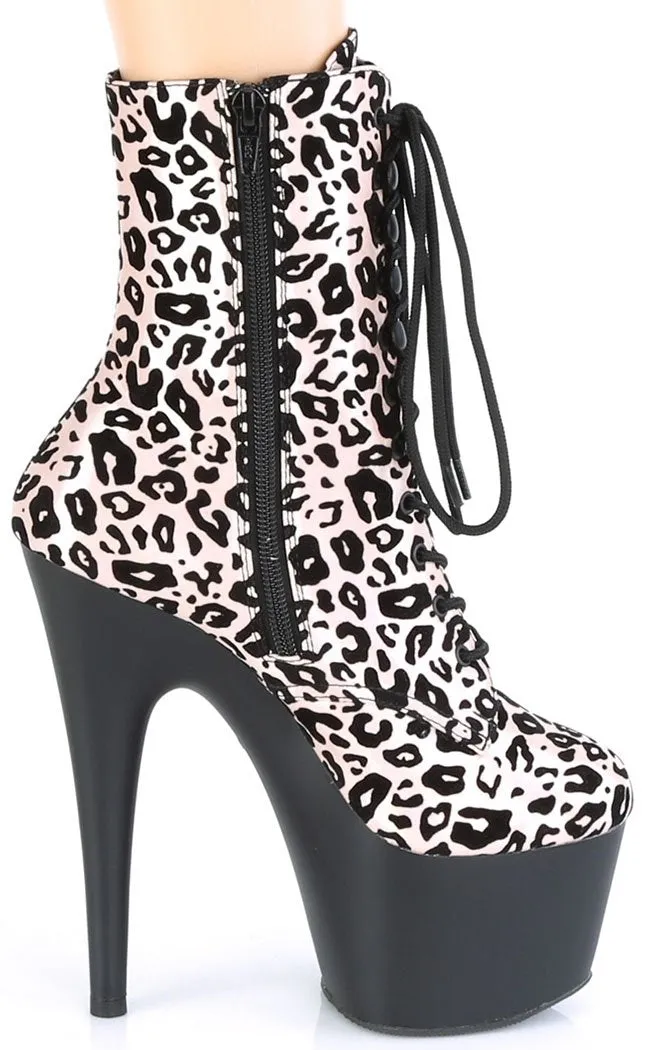 ADORE-1020LP Pink Metallic Leopard Ankle Boots