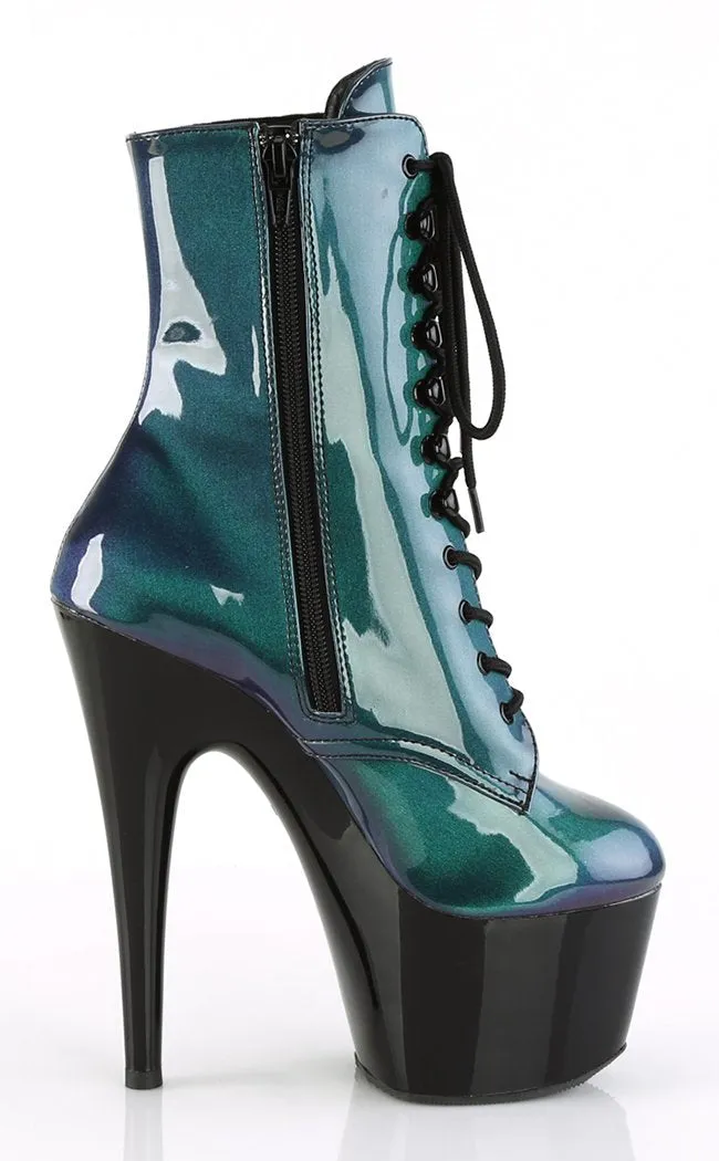 ADORE-1020SHG Purple & Green Hologram Ankle Boots