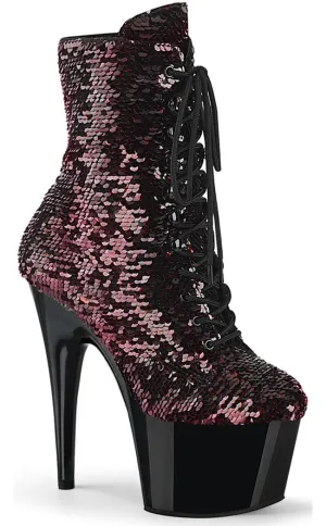 ADORE-1020SQ Black & Red Flip Sequin Boots