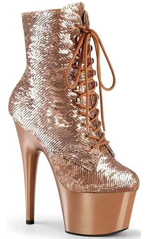 ADORE-1020SQ Rose Gold Flip Sequin Boots