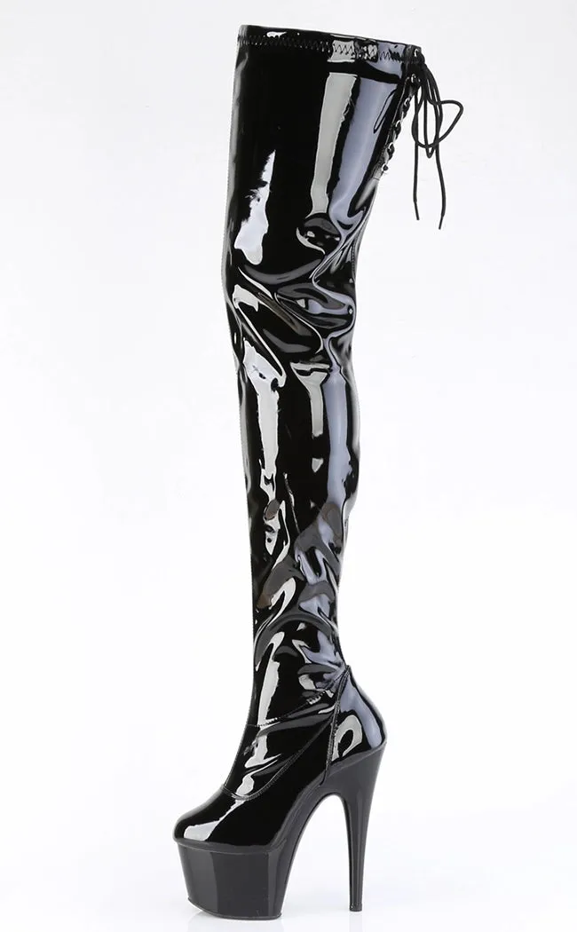 ADORE-4000SLT Black & Patent Black Crotch High Boots