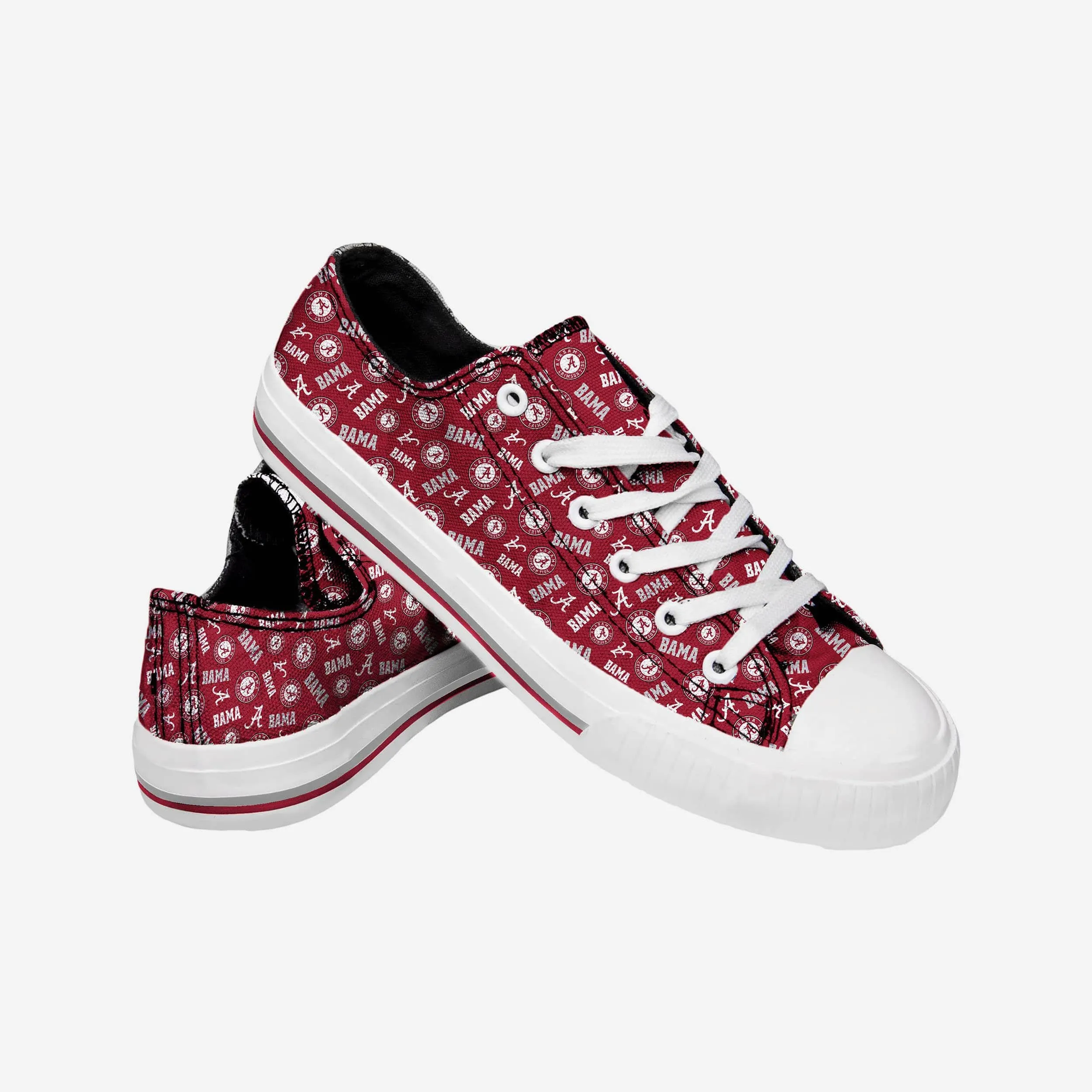 Alabama Crimson Tide Womens Original Low Top Repeat Print Canvas Shoe