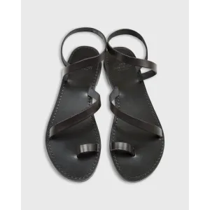 Ann Mashburn Diagonal Strap Sandal Black