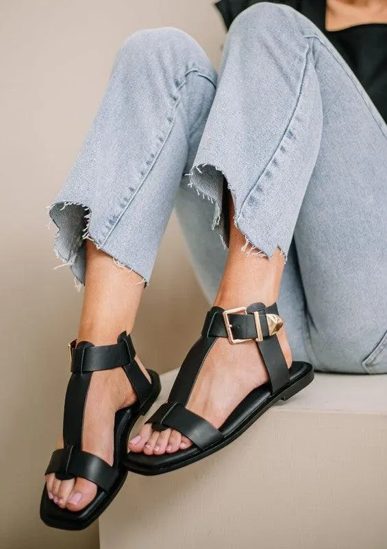 Ava Wide Strap Flat Sandals