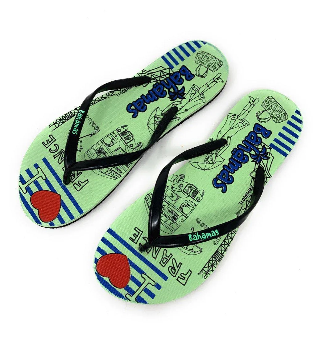 Bahamas Flip Flops Sandals Slippers for Women with Summer Fun Prints