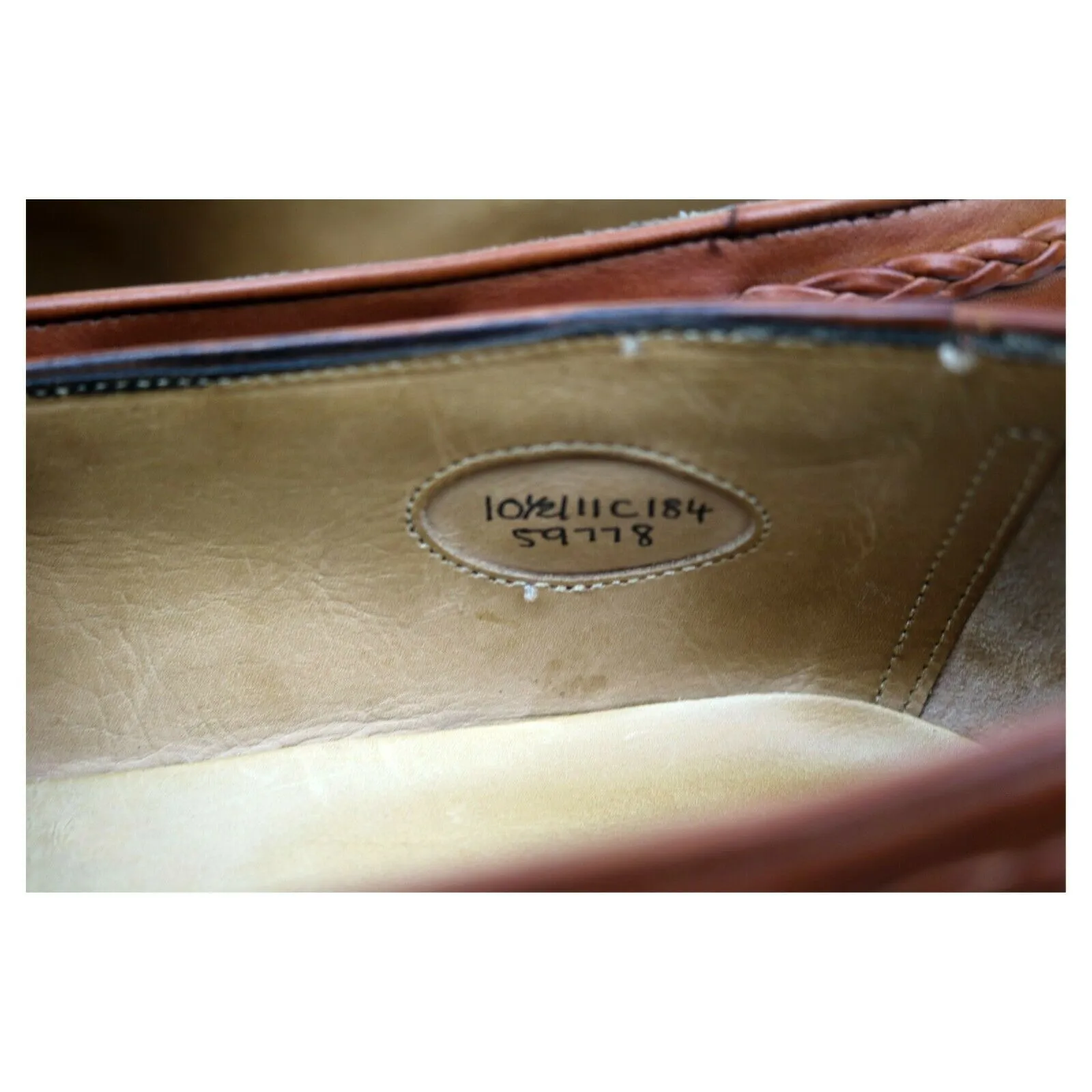 'Belgravia' Tan Brown Leather Tassel Loafers UK 10.5 C