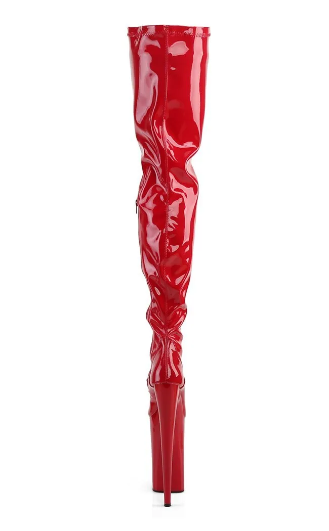 BEYOND-4000 Red Patent Crotch High Boots