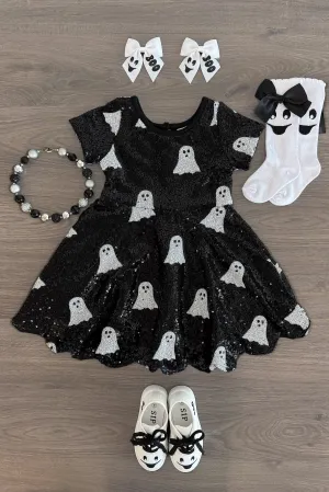 Black Sequin Ghost Dress