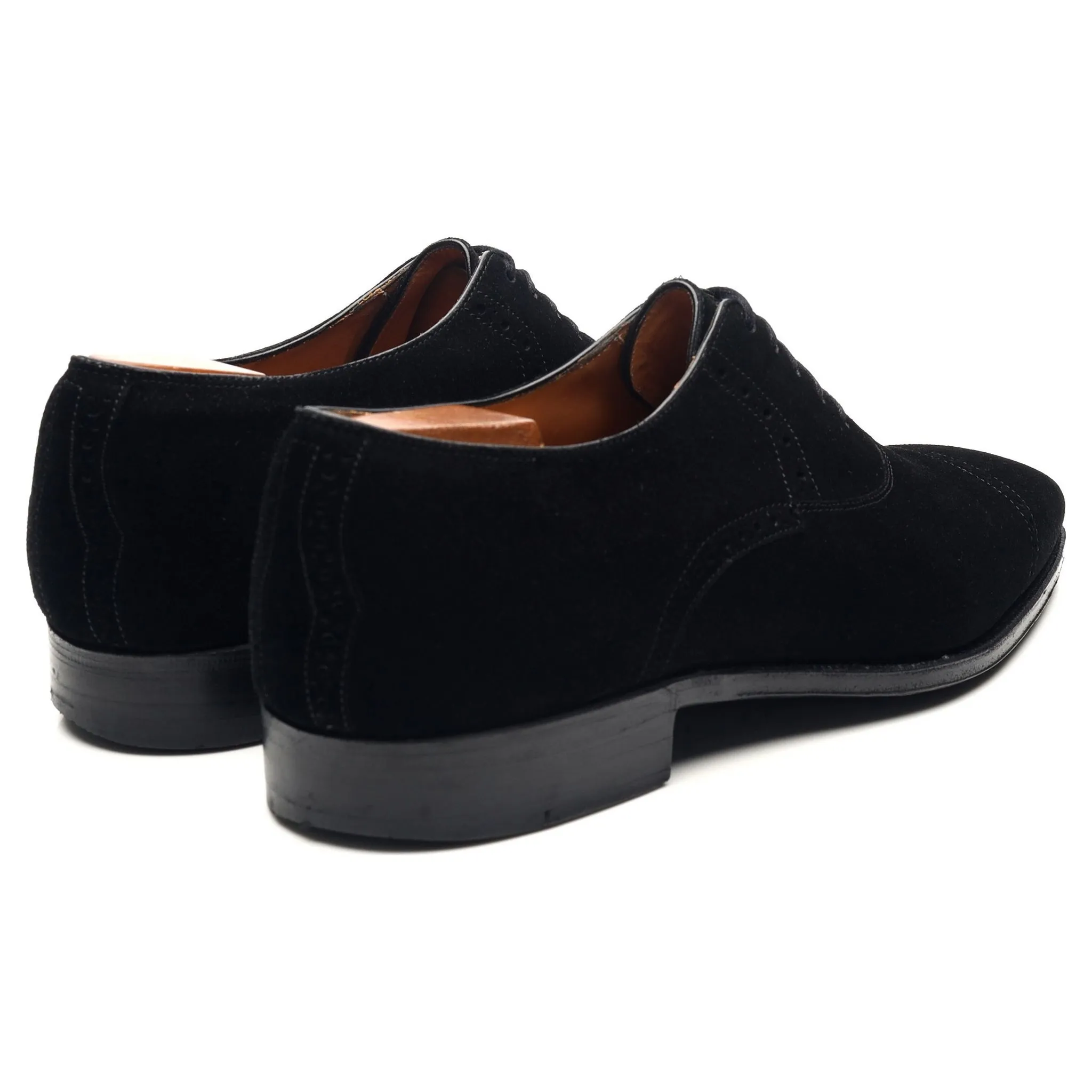 Black Suede Oxford Semi Brogues UK 6.5 E