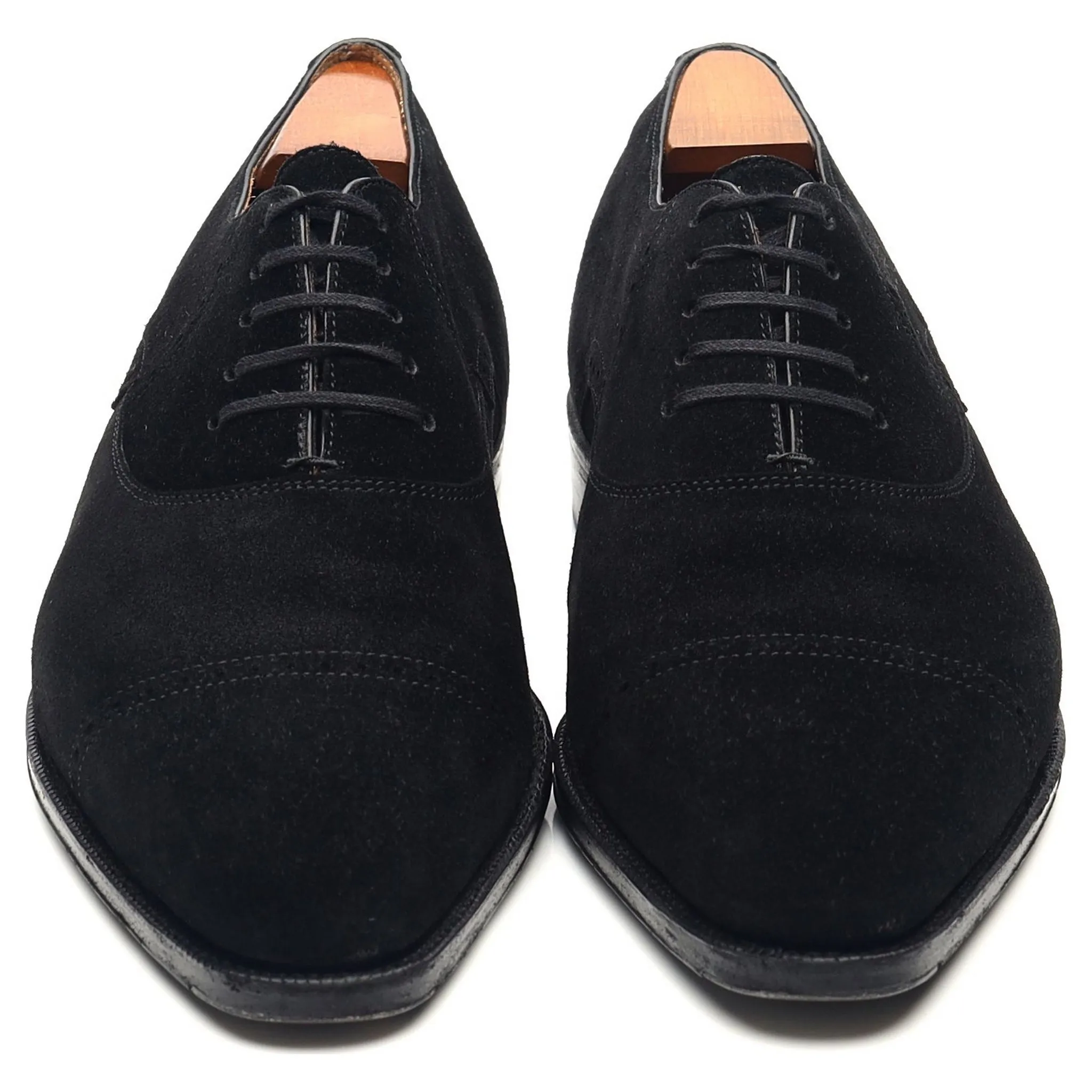 Black Suede Oxford Semi Brogues UK 6.5 E