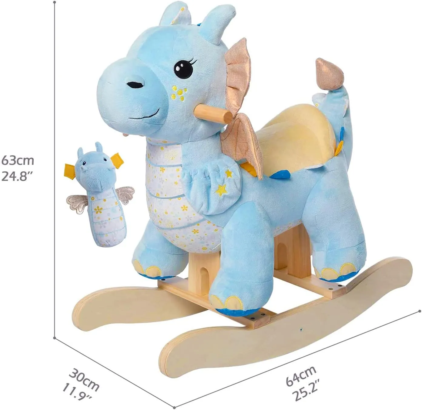 Blue Dragon Rocking Horse for Toddlers 12 Months  Plush Stuffed Toy