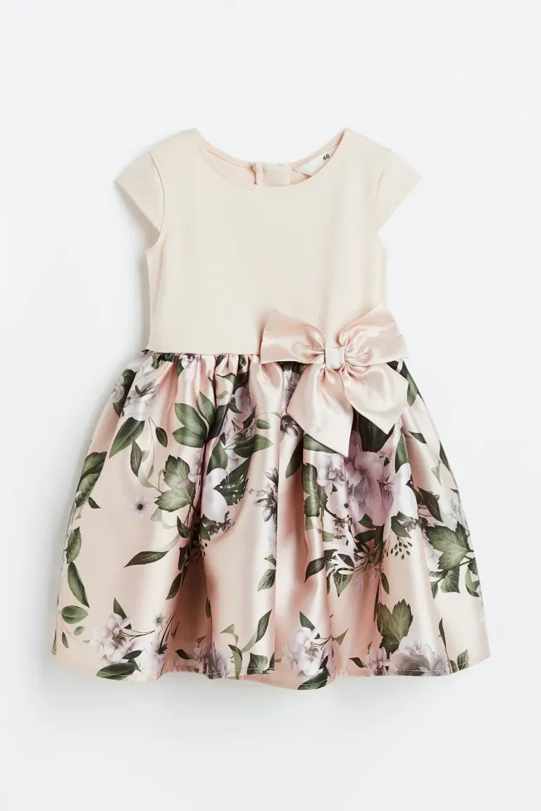 Bow-detail printed dress