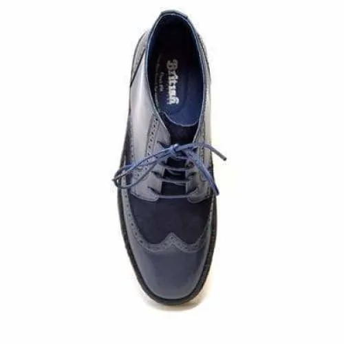 British Walkers Wingtip Limited Edition Men's Navy Blue Leather and Suede High Tops