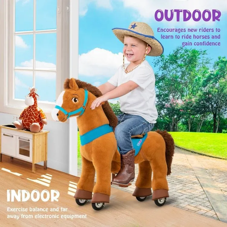 Brown Ride-On Horse - Ages 3-5