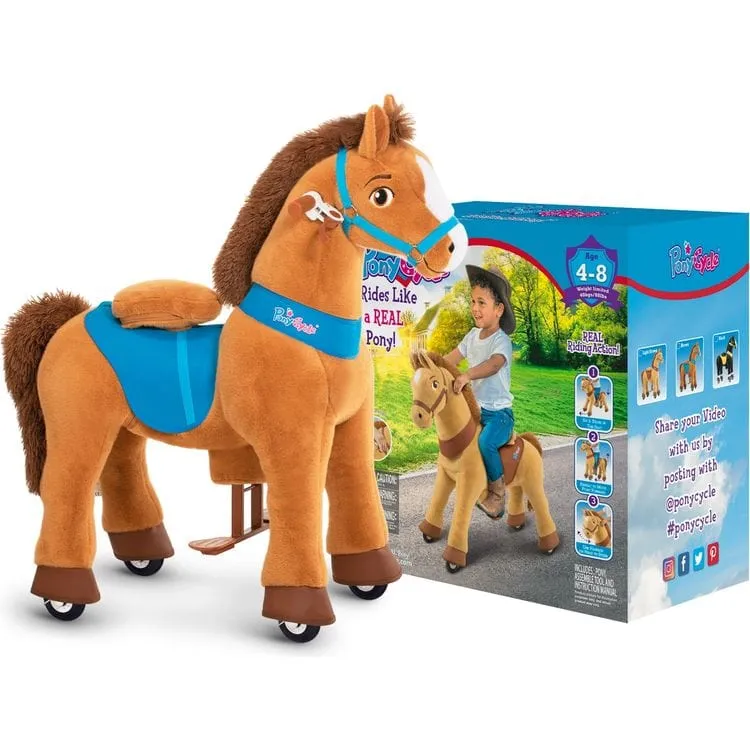 Brown Ride-On Horse - Ages 3-5