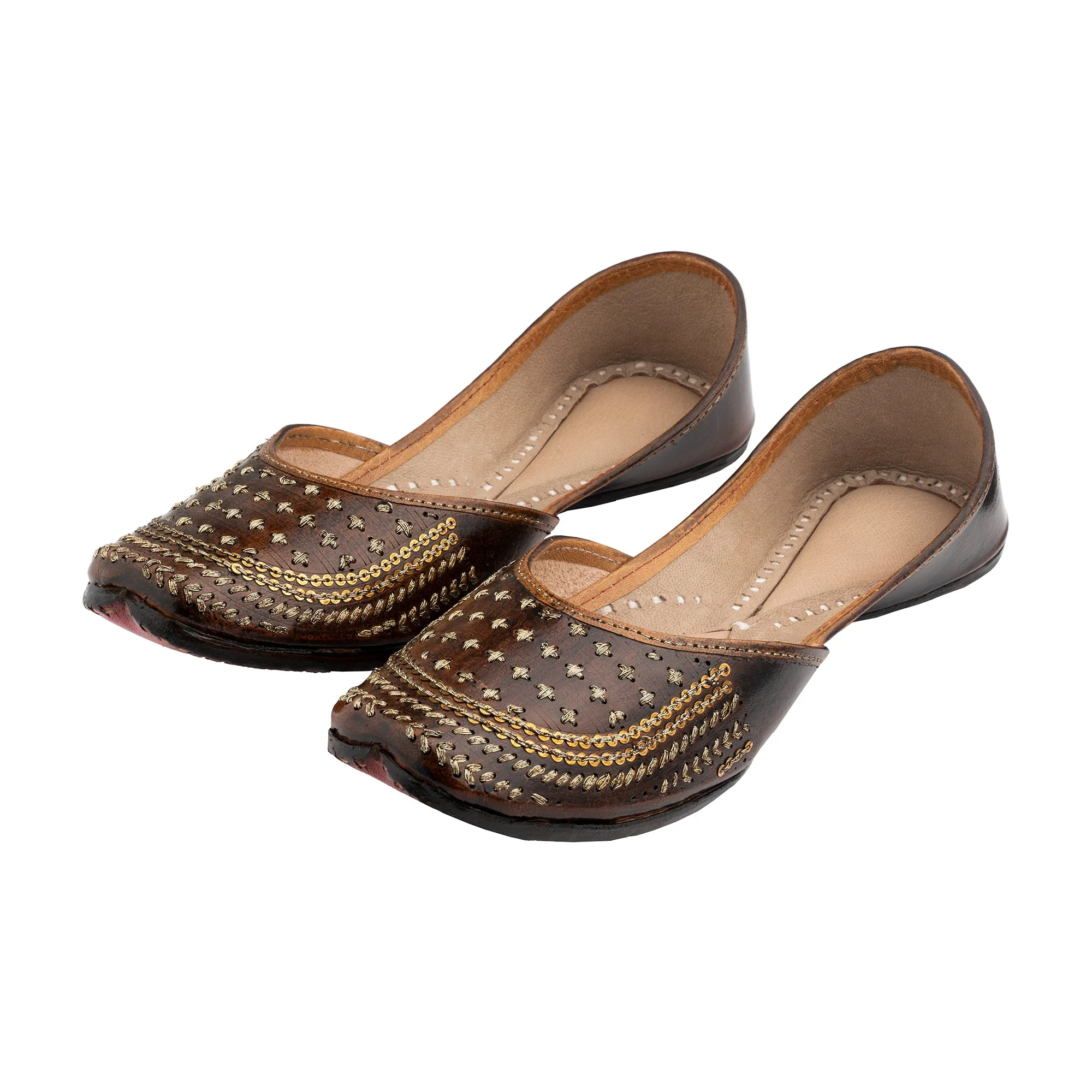 Brown Sienna Women's Kolhapuri Leather Jutti