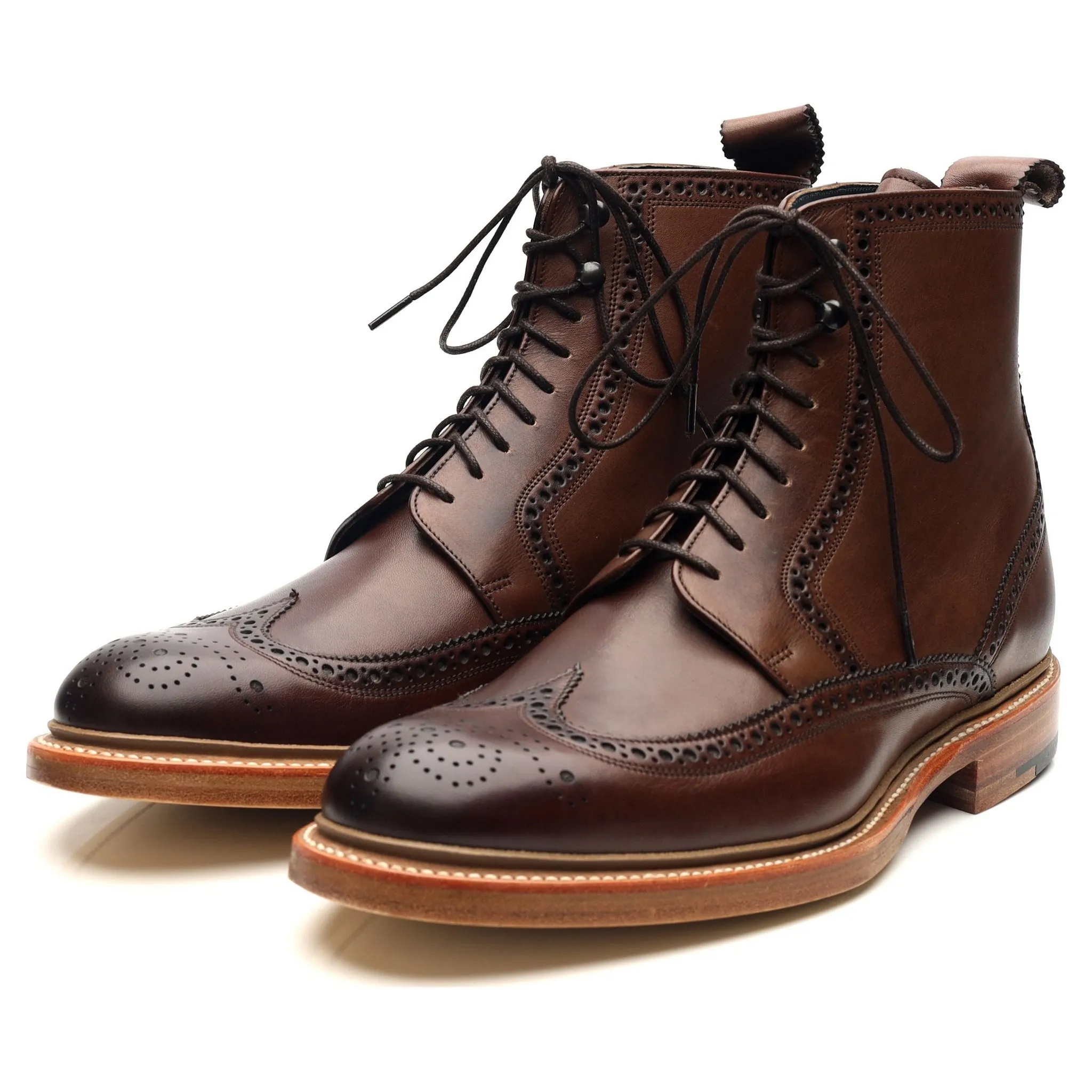 'Butcher II' Dark Brown Leather Brogue Boots UK 6 F