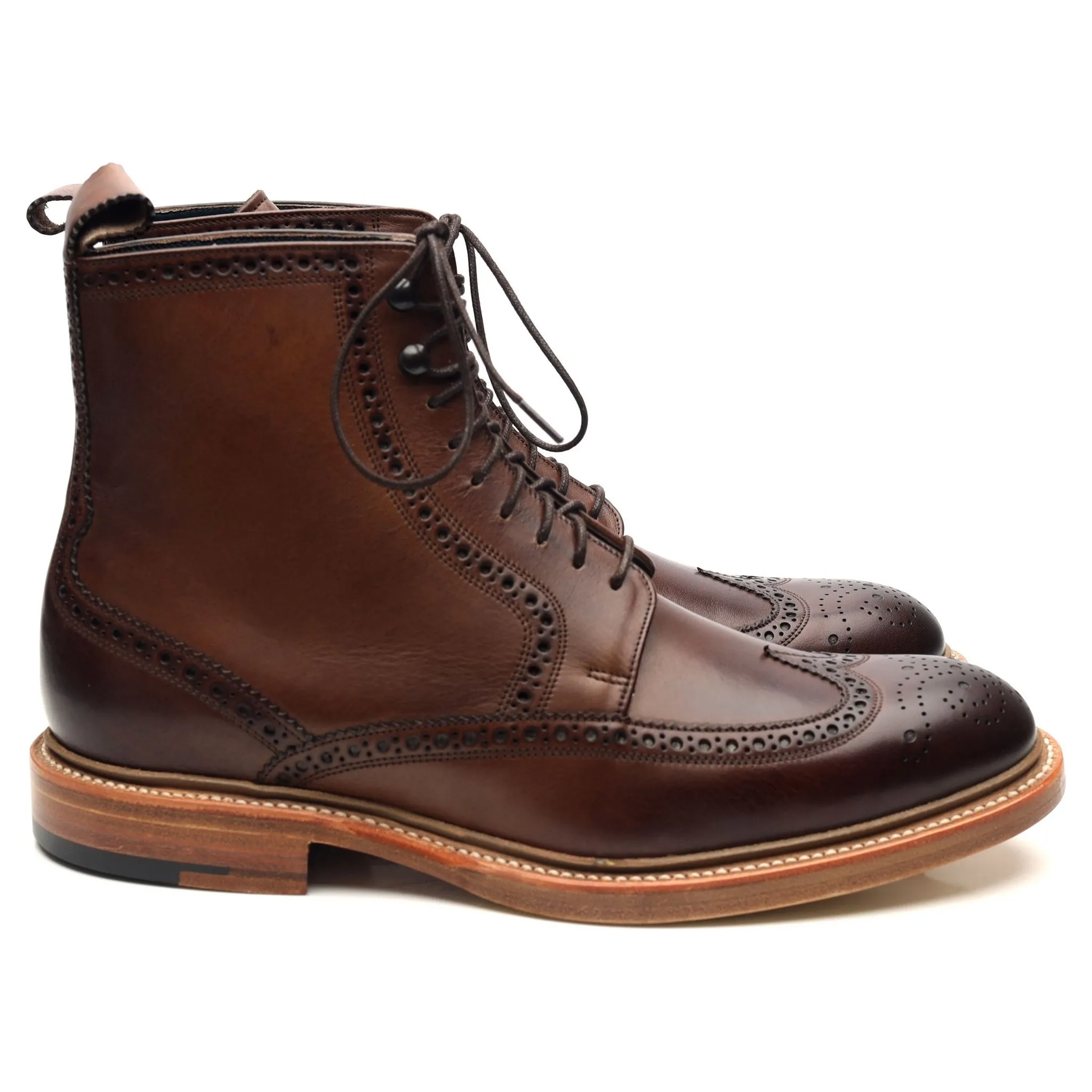 'Butcher II' Dark Brown Leather Brogue Boots UK 6 F