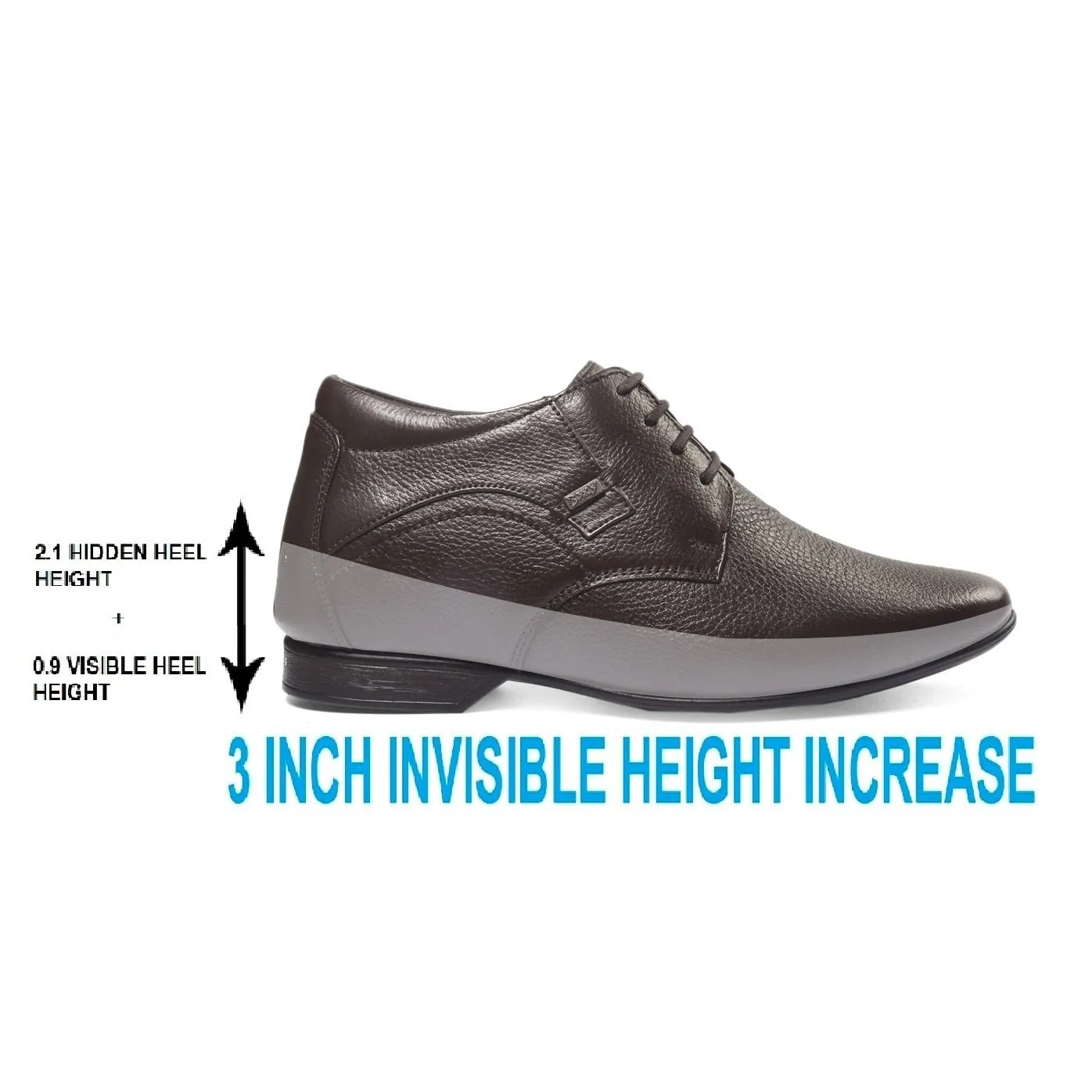 BXXY 3 Inch Height Increasing Work Wear Shoes For Men