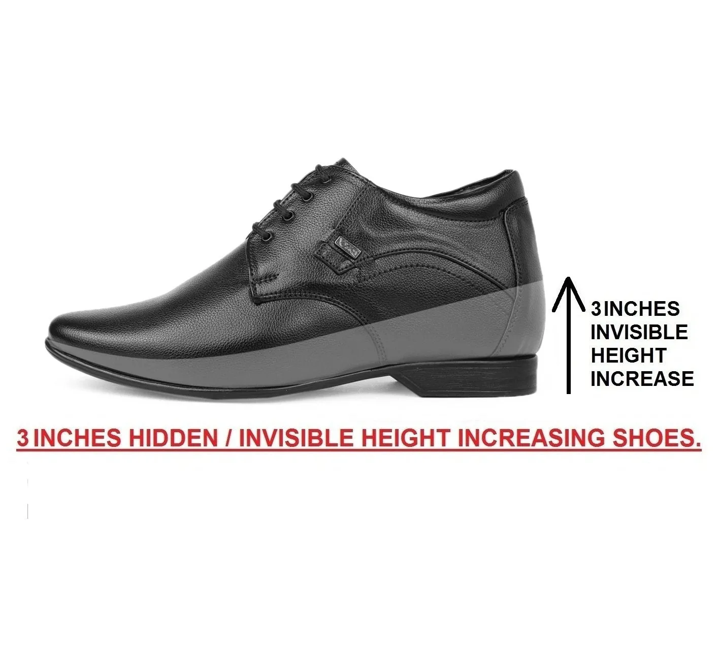 BXXY 3 Inch Height Increasing Work Wear Shoes For Men