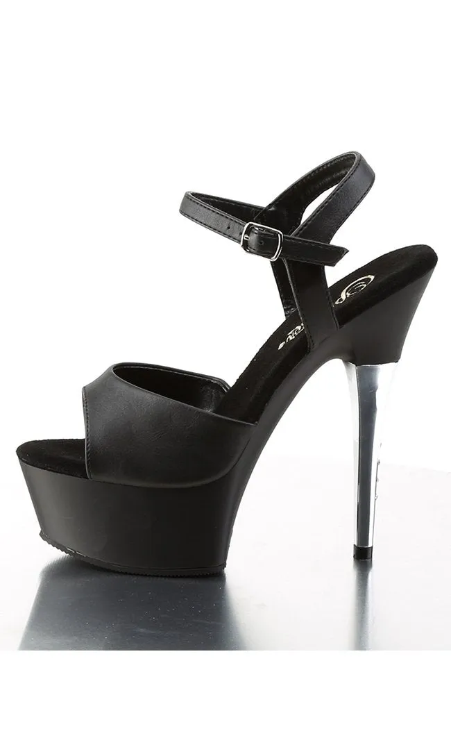 CAPTIVA-609 Black Vegan Leather Heels