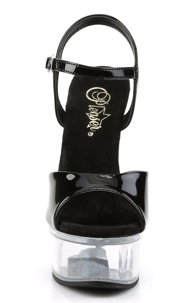 CAPTIVA-609 Blk Pat/Clr Heels