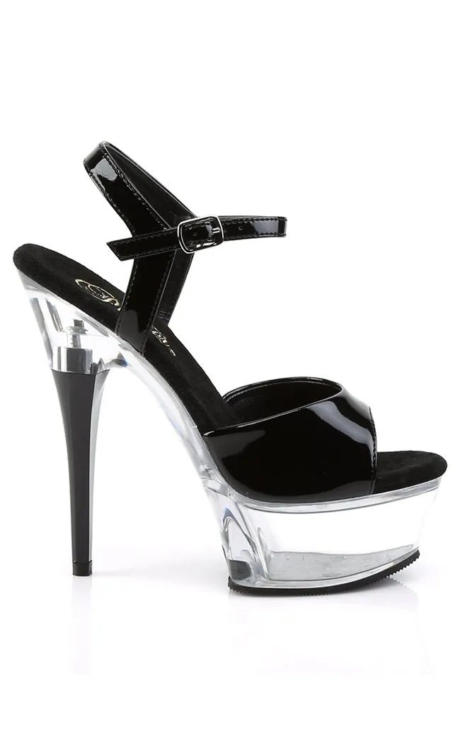 CAPTIVA-609 Blk Pat/Clr Heels