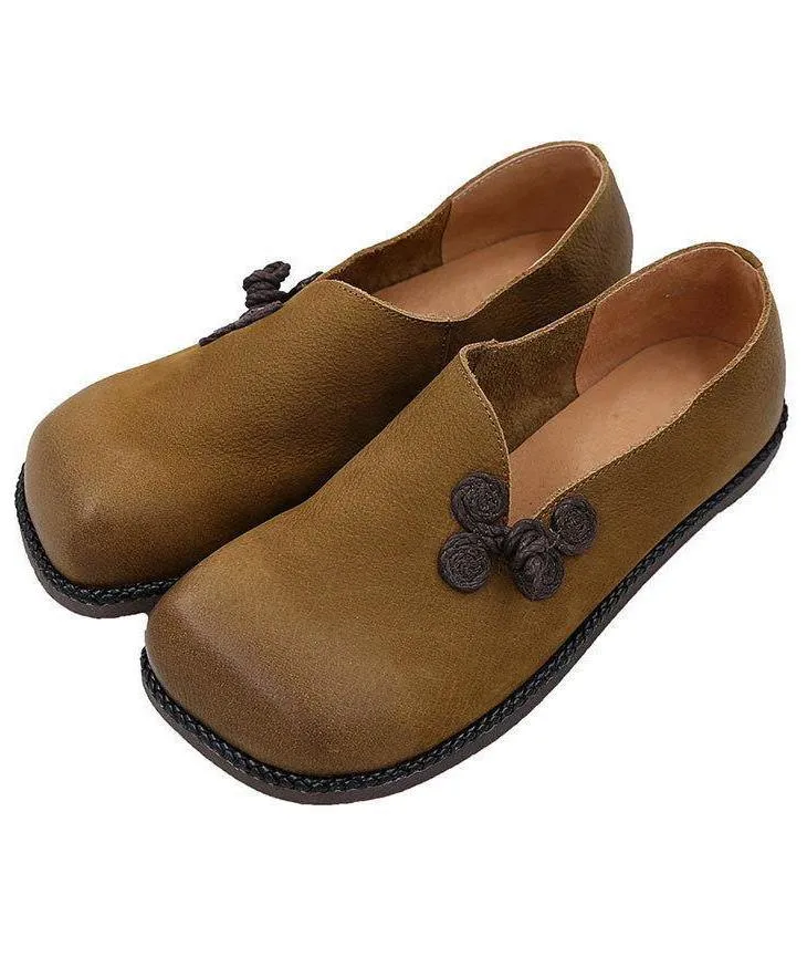 Casual Flat Shoes Yellow Faux Leather Loafer Shoes