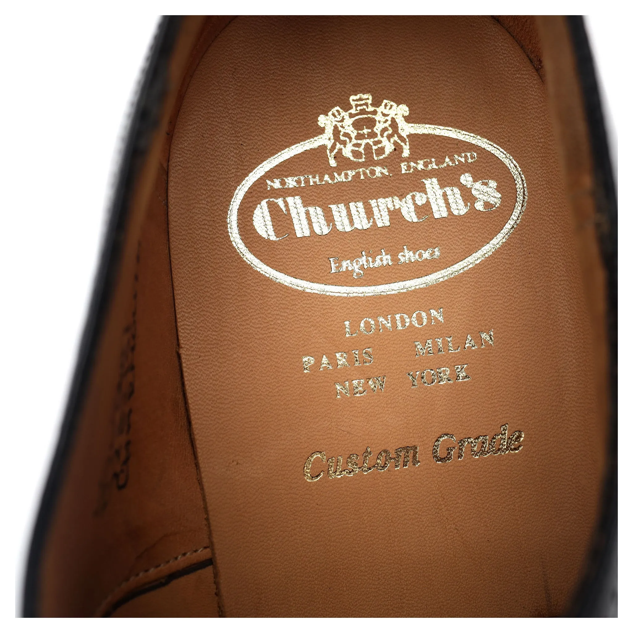 'Charmouth' Black Leather Oxford Semi Brogues UK 6 G