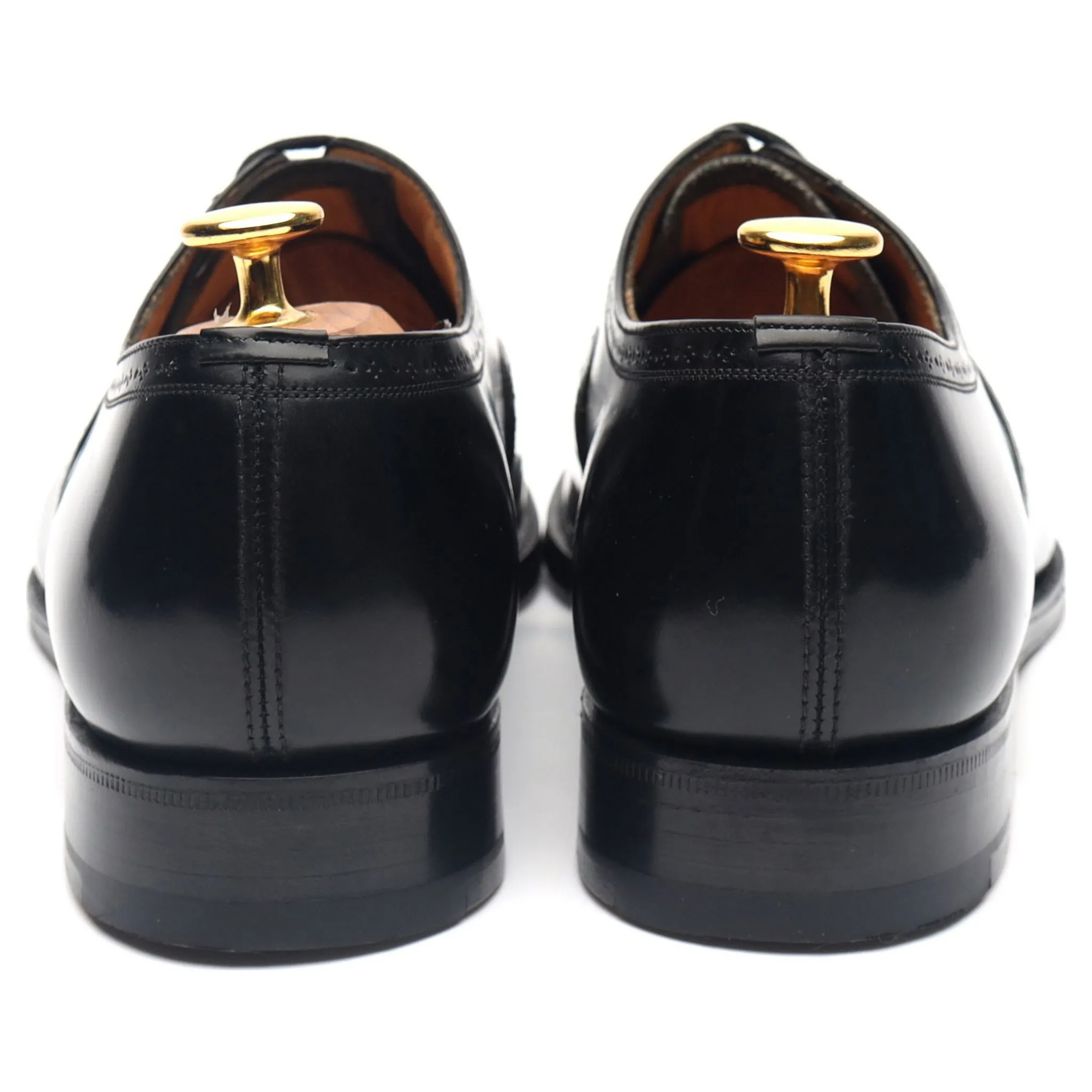 'Charmouth' Black Leather Oxford Semi Brogues UK 6 G