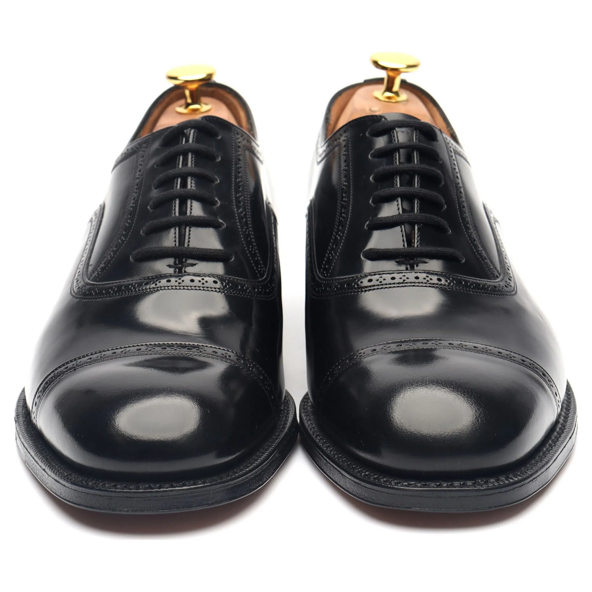 'Charmouth' Black Leather Oxford Semi Brogues UK 6 G