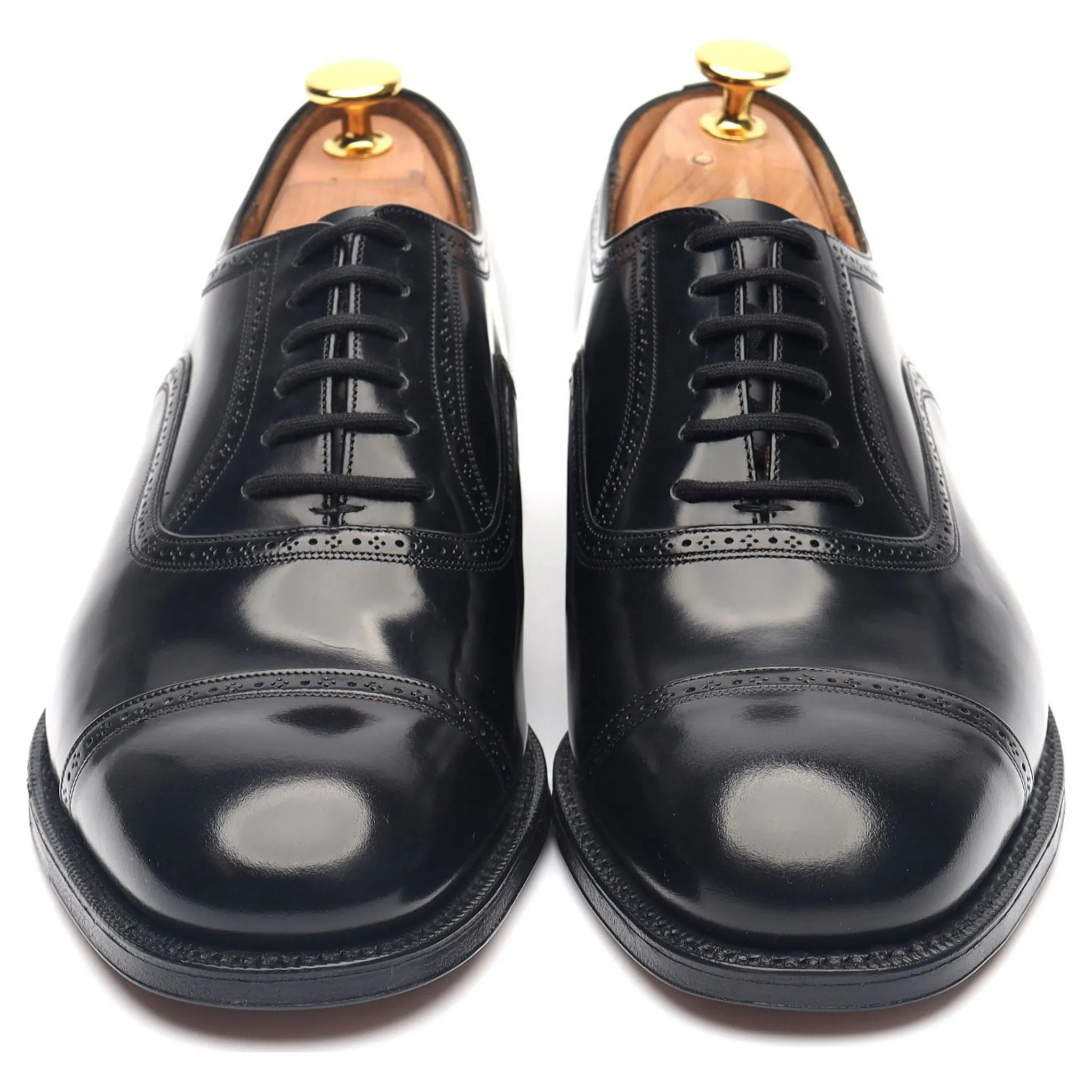 'Charmouth' Black Leather Oxford Semi Brogues UK 6 G