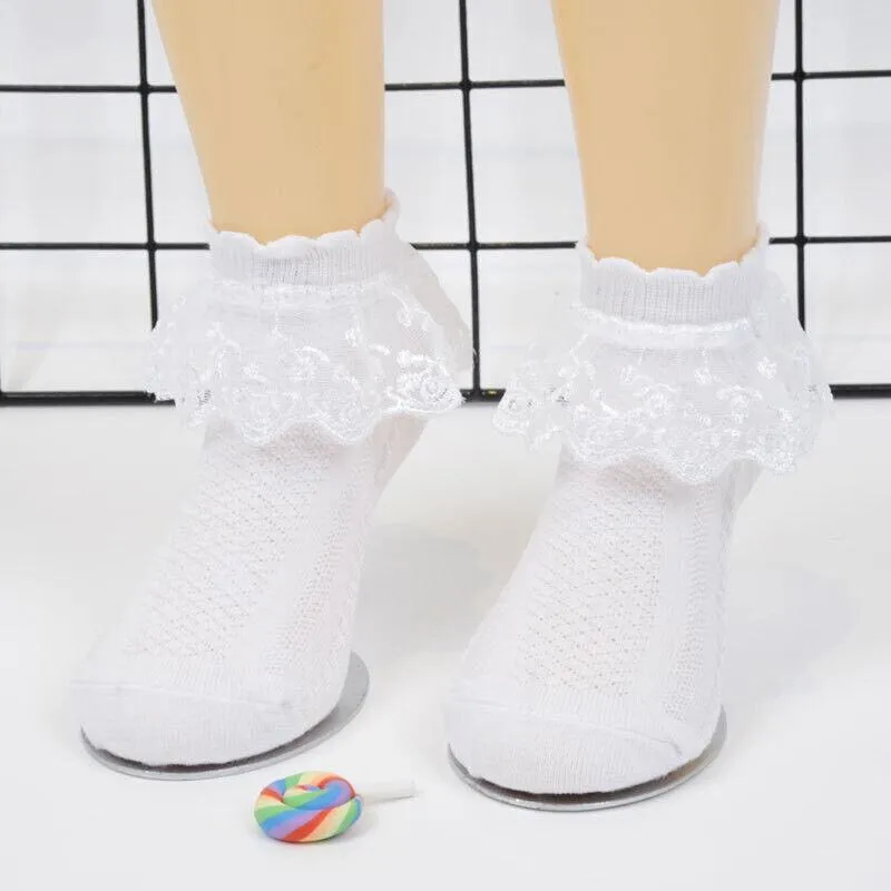 Chic Lace-Trimmed Princess Short Socks