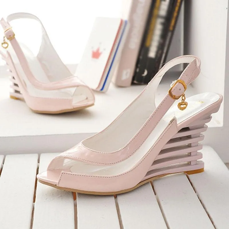 Chic Open Toe High Heel Unique Wedge Sandals