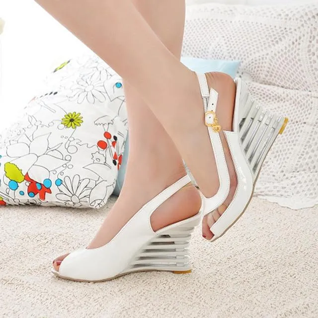 Chic Open Toe High Heel Unique Wedge Sandals