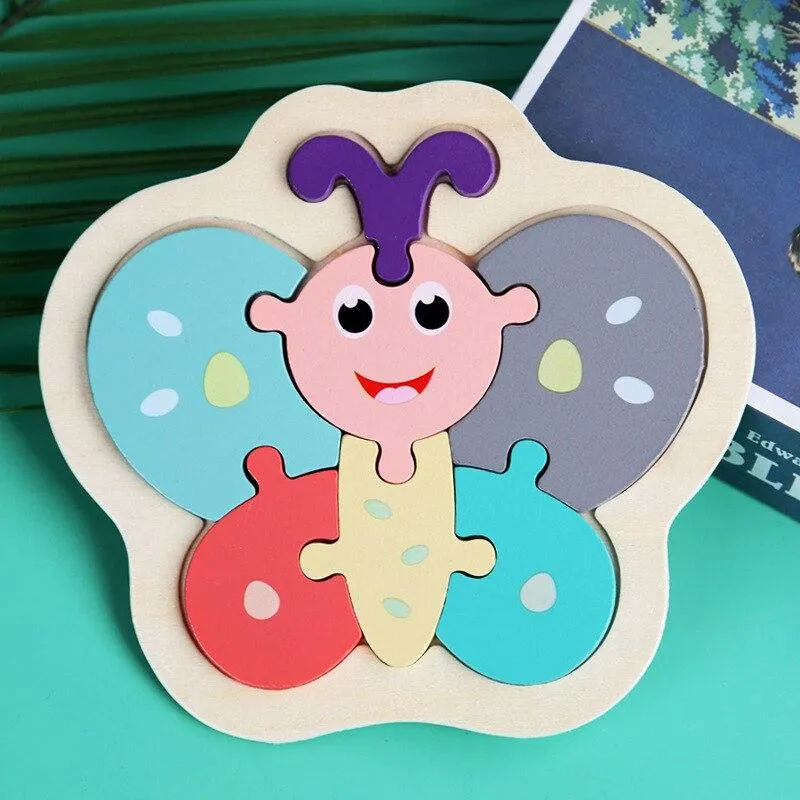 Children Puzzles Wooden Macaron Colorful Animal Puzzle Toys Toddler Creative Puzzle Early Educational Toys For Kids Gifts Toys