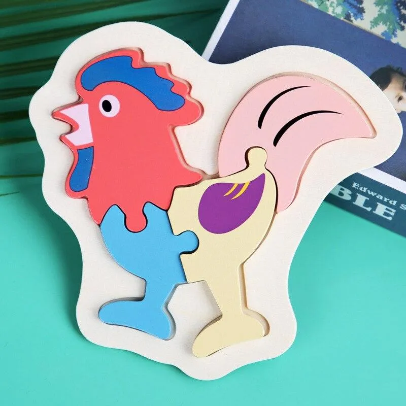 Children Puzzles Wooden Macaron Colorful Animal Puzzle Toys Toddler Creative Puzzle Early Educational Toys For Kids Gifts Toys