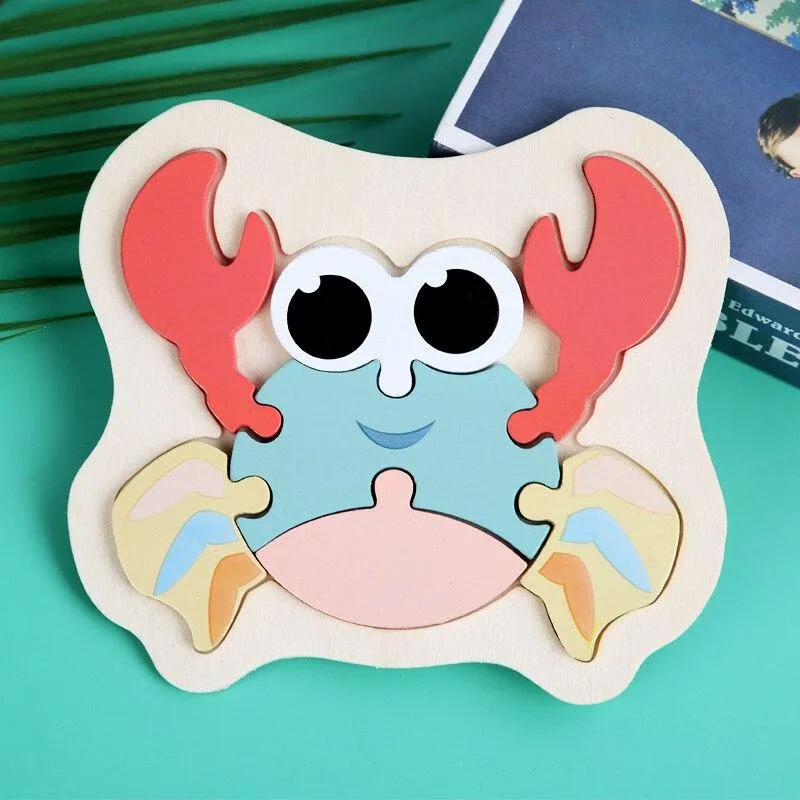 Children Puzzles Wooden Macaron Colorful Animal Puzzle Toys Toddler Creative Puzzle Early Educational Toys For Kids Gifts Toys