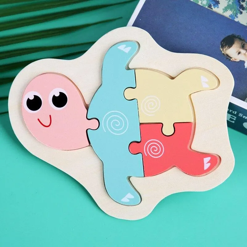 Children Puzzles Wooden Macaron Colorful Animal Puzzle Toys Toddler Creative Puzzle Early Educational Toys For Kids Gifts Toys