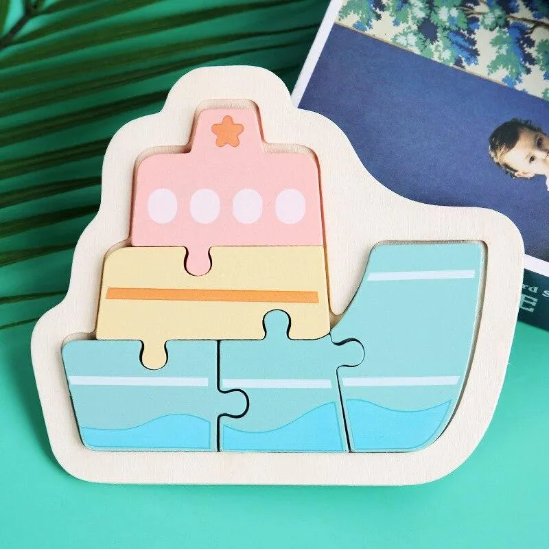 Children Puzzles Wooden Macaron Colorful Animal Puzzle Toys Toddler Creative Puzzle Early Educational Toys For Kids Gifts Toys