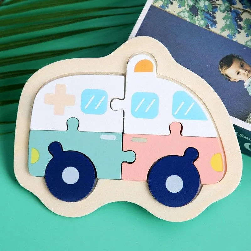 Children Puzzles Wooden Macaron Colorful Animal Puzzle Toys Toddler Creative Puzzle Early Educational Toys For Kids Gifts Toys